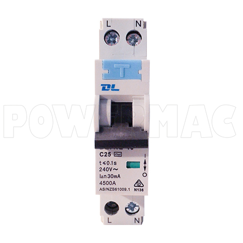 RCBO 1 Pole 4.5kA 25 Amp