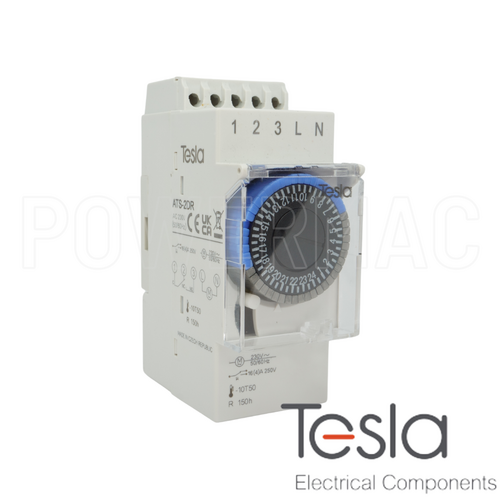 Tesla Analogue Time Switch, 24h, 230V, with battery backup