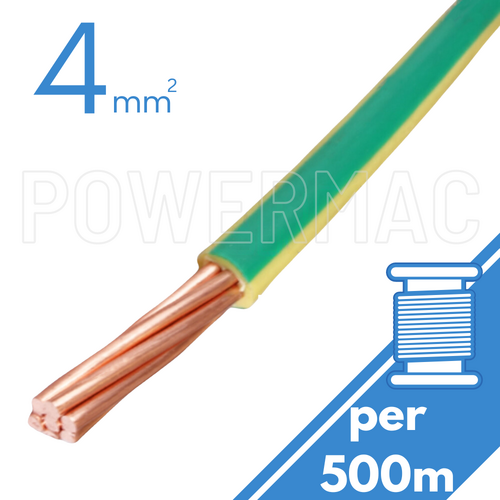4mm Building Wire 1C V90 PVC 1KV Earth G-Y