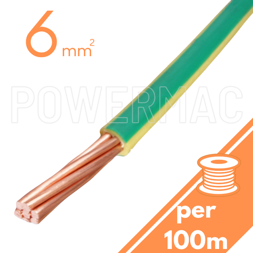 6mm Building Wire 1C V90 PVC 1KV Earth G-Y