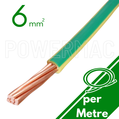 6mm Building Wire 1C V90 PVC 1KV Earth G-Y