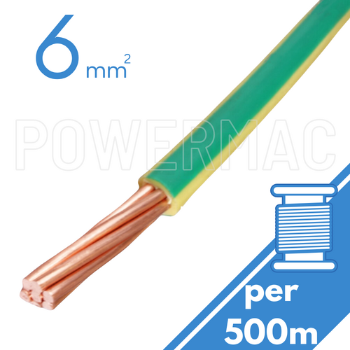 6mm Building Wire 1C V90 PVC 1KV Earth G-Y