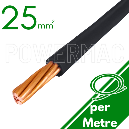 25mm Building Wire 1C V90 PVC 1KV Black