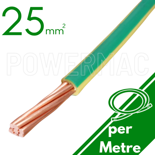 25mm Building Wire 1C V90 PVC 1KV Earth G-Y