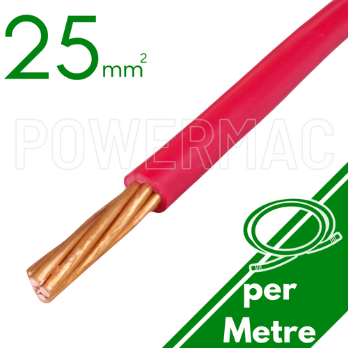 25mm Building Wire 1C V90 PVC 1KV Red