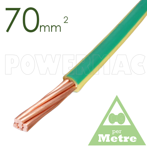 70MM 1C V90 PVC B/W 1KV G/Y