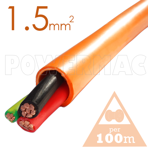 1.5mm 2C+E Orange Circular Cable PVC/PVC 0.6/1kV
