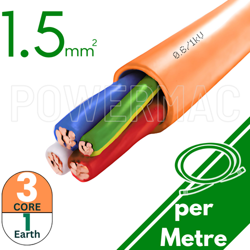 1.5mm 3C+E Orange Circular Cable PVC/PVC 0.6/1kV