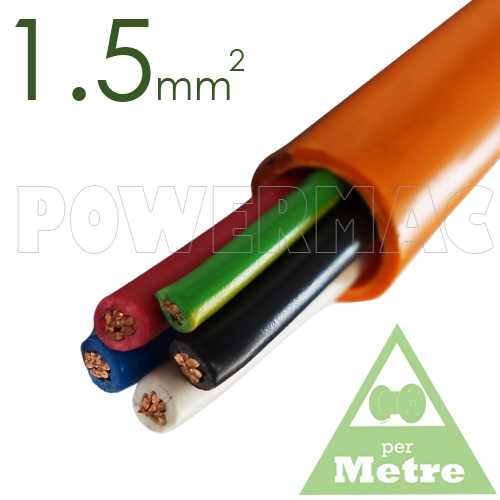 1.5mm 4C+E Orange Circular Cable PVC/PVC 0.6/1kV