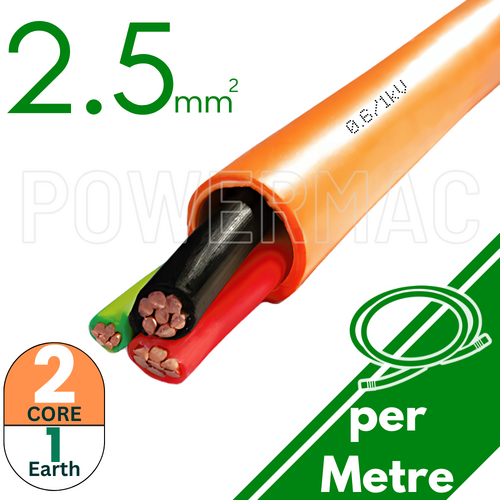 2.5mm 2C+E Orange Circular Cable PVC/PVC 0.6/1kV