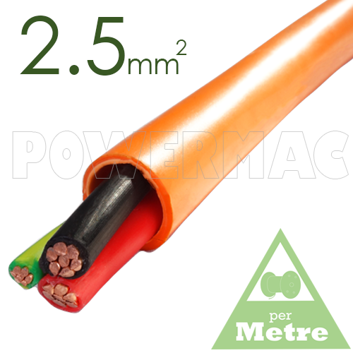 2.5mm 2C+E Orange Circular Cable PVC/PVC 0.6/1kV