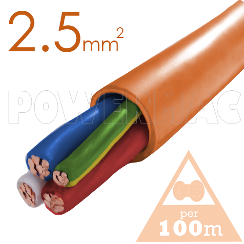 2.5mm 3C+E Orange Circular Cable PVC/PVC 0.6/1kV