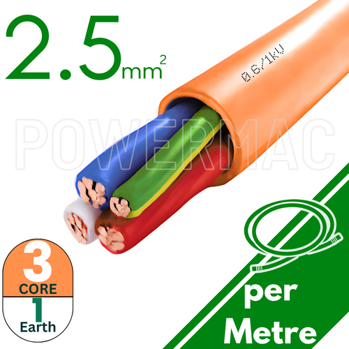 2.5mm 3C+E Orange Circular Cable PVC/PVC 0.6/1kV