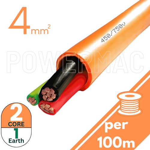 4mm 2C+E Orange Circular Cable PVC/PVC 450V/750V