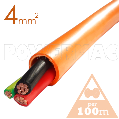 4mm 2C+E Orange Circular Cable PVC/PVC 0.6/1kV