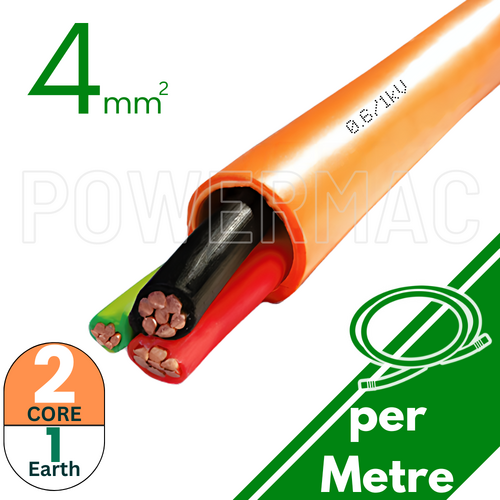 4mm 2C+E Orange Circular Cable PVC/PVC 0.6/1kV