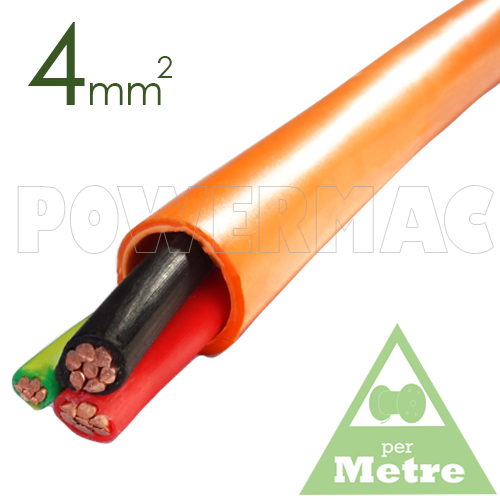 4mm 2C+E Orange Circular Cable PVC/PVC 0.6/1kV