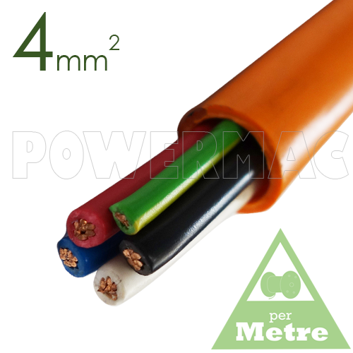 4mm 4C+E Orange Circular Cable PVC/PVC 0.6/1kV