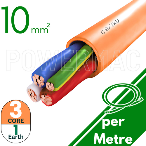 10mm 3C+E Orange Circular Cable XLPE/PVC 0.6/1kV