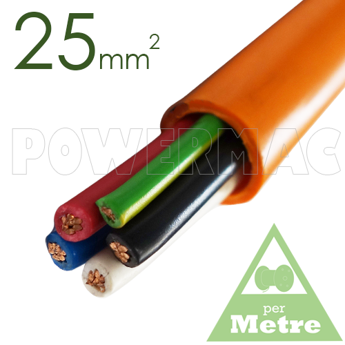25mm 4C+E Orange Circular Cable XLPE/PVC 0.6/1kV