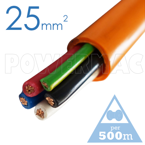 25mm 4C+E Orange Circular Cable XLPE/PVC 0.6/1kV