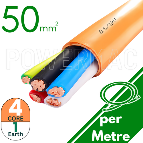 50mm 4C+E Orange Circular Cable XLPE/PVC 0.6/1kV