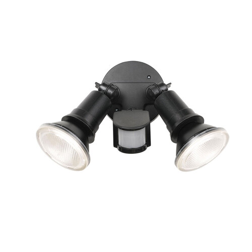 10W Double LED with Sensor, Comet Outdoor Spotlight - Black