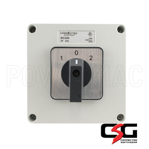 Changeover Surface Switch 3 Position, 3 Pole, 20A 500V AC, IP55