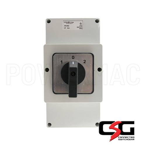 Changeover Surface Switch 3 Position, 3 Pole, 63A 500V AC, IP55