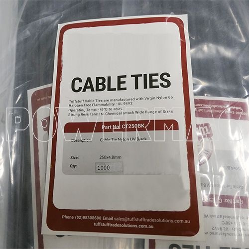CABLE TIE NYLON BLACK 250mm x 4.8mm - 1000 PACK