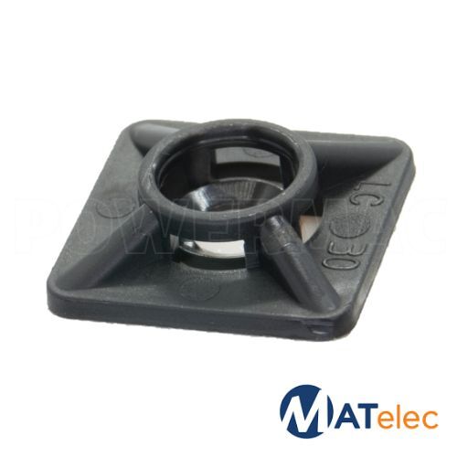 19mm x 19mm Cable Tie Mount Black 100pk