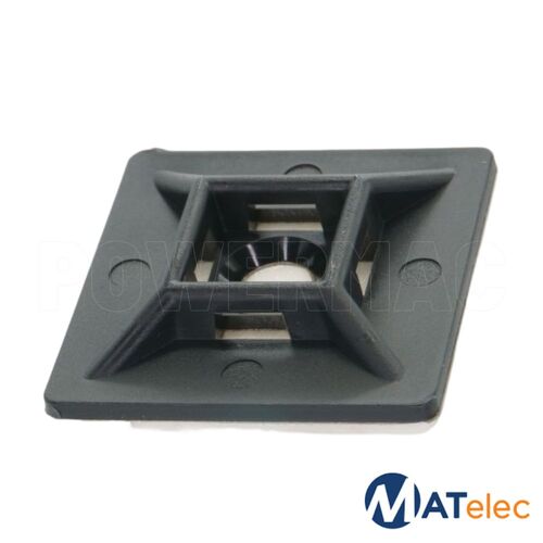 28mm x 28mm Cable Tie Mount Black 100pk