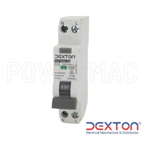 6kA 20 AMP RCB/MCB 1P + N 30mA TYPE A