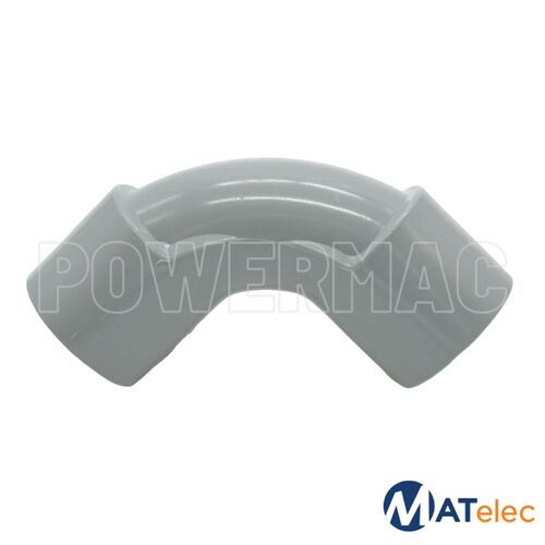 20mm Solid Elbow PVC Grey