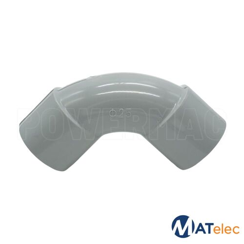 25mm Solid Elbow PVC Grey