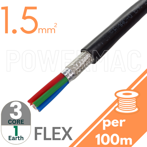 1.5mm 3C+1E EMC Cable Black Sheath