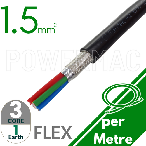 1.5mm 3C+1E EMC Cable Black Sheath