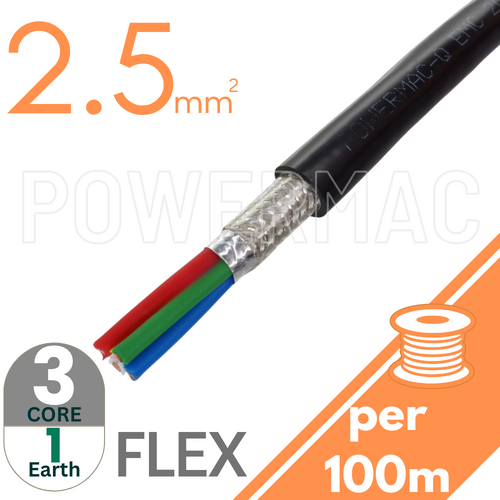 2.5mm 3C+1E EMC Cable Black Sheath