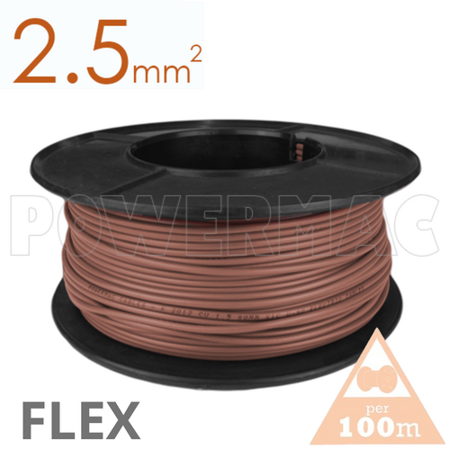 2.5mm Tinned Flexible Copper PVC Brown