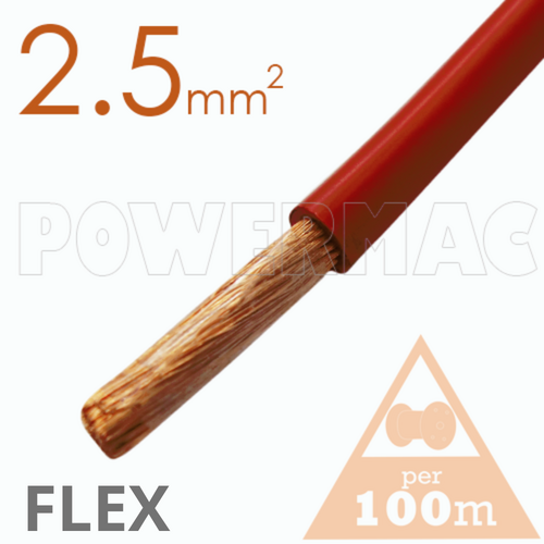 2.5mm Tinned Flexible Copper PVC Red