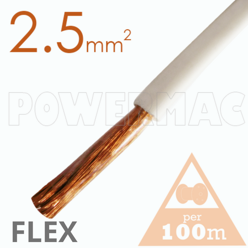 2.5mm Tinned Flexible Copper PVC White