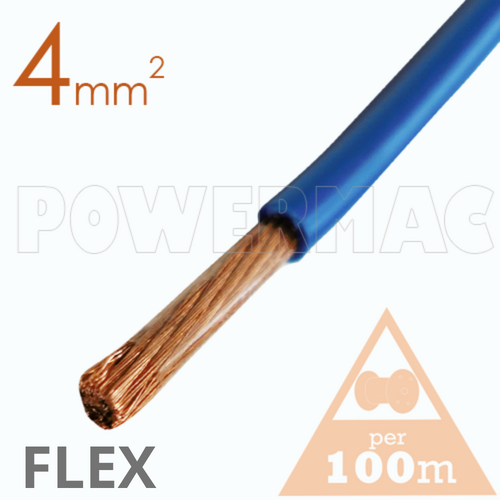4mm Tinned CU Flex PVC Blue