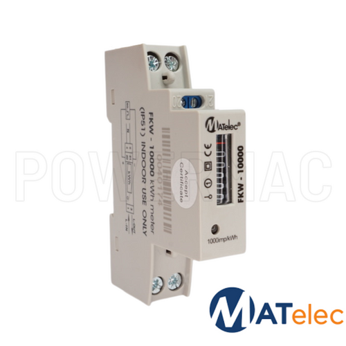 Single Phase 50A Kilowatt Hour Meter, Analogue, Din Rail Mount