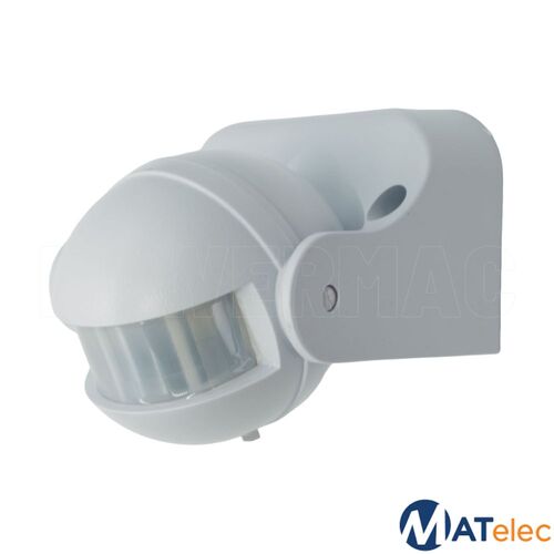 180 Degree PIR Motion Sensor, Wall Mount, Round, White