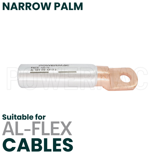 120mm M10 Flexible Bi-metal Narrow Palm Circuit Breaker Lug