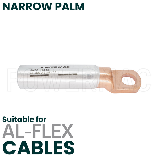 120mm M12 Flexible Bi-metal Narrow Palm Circuit Breaker Lug