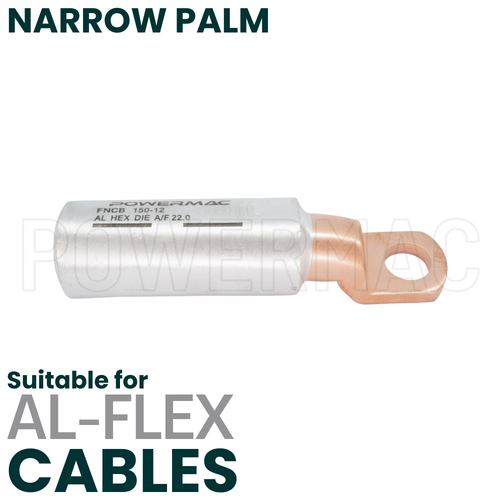 150mm M12 Flexible Bi-metal Narrow Palm Circuit Breaker Lug