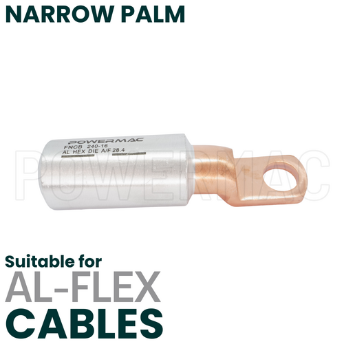 240mm M16 Flexible Bi-metal Narrow Palm Circuit Breaker Lug