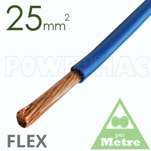 25mm Flexible Non Tinned Copper Cable - Blue