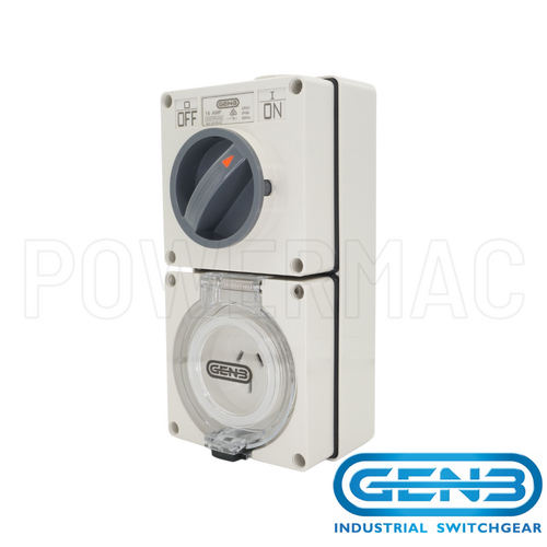 GEN3 Combination Switched Outlet 3 Pin 15Amp Flat